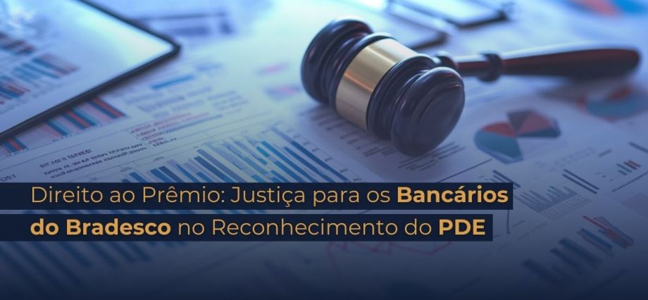 Imagem representando bancários do Bradesco em reunião sobre Prêmio por Desempenho Extraordinário (PDE), com foco em justiça trabalhista e direitos dos bancários.